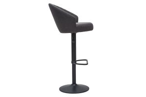 Tabouret de bar design réglable et pivotant en tissu gris foncé IZAAC