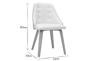 Chaise design blanc et bois clair FLUFFY