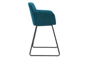Tabourets de bar en velours bleu pétrole H65 cm (lot de 2) AMIKA