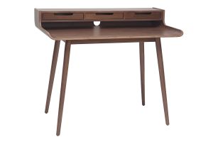 Bureau avec rangements vintage bois foncé noyer L110 cm OPUS