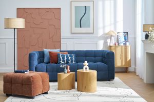 Tables basses gigognes ovales scandinaves bois clair finition chêne (lot de 2) WOODY