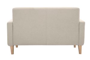 Canapé scandinave 2 places en tissu beige et bois clair LUNA