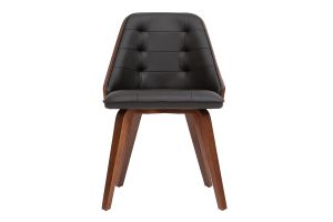 Chaise design noir et bois foncé noyer FLUFFY