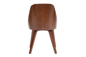 Chaise design noir et bois foncé noyer FLUFFY