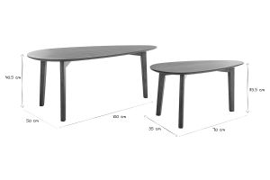 Tables basses gigognes scandinaves bois foncé noyer (lot de 2) ARTIK
