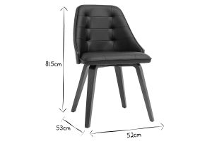 Chaise design noir et bois foncé noyer FLUFFY