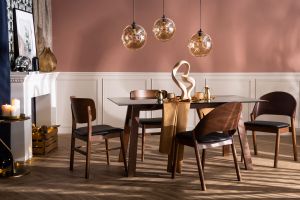 Chaises en bois foncé et noir (lot de 2) SHELDON
