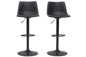 Tabourets de bar vintage réglables pivotants noirs (lot de 2) NEW ROCK