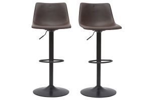 Tabourets de bar vintage réglables pivotants marron (lot de 2) NEW ROCK