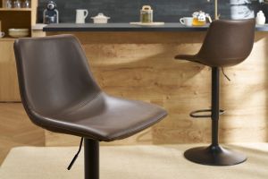 Tabourets de bar vintage réglables pivotants marron (lot de 2) NEW ROCK