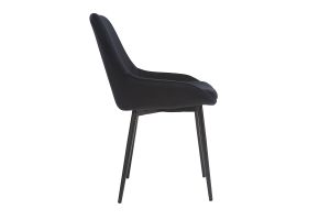 Chaises design noires en tissu velours et métal (lot de 2) HOLO