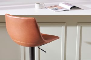 Tabourets de bar vintage réglables pivotants marron clair (lot de 2) NEW ROCK