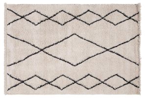 Tapis style berbère motif noir 160 x 230 cm TRIBU