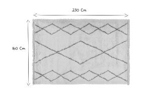 Tapis style berbère motif noir 160 x 230 cm TRIBU