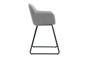 Tabourets de bar en tissu effet velours gris H65 cm (lot de 2) AMIKA