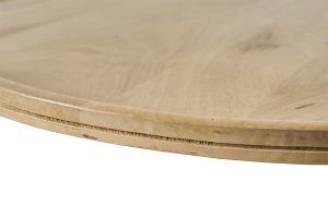 Tables basses gigognes rondes bois manguier massif et métal noir (lot de 2) LEDGE