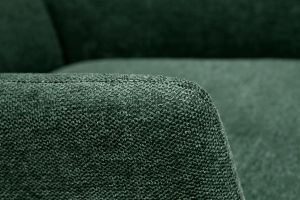 Fauteuil design en tissu effet velours texturé vert et métal noir COME