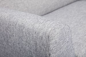 Canapé scandinave 2 places en tissu gris et bois clair PURE