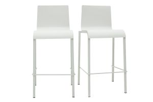 Sgabelli da bar di design impilabili bianchi H65 cm (set di 2) KUPA