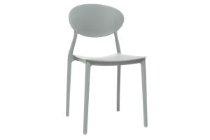 Chaises design empilables gris clair intérieur - extérieur (lot de 2) ANNA