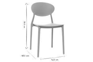 Chaises design empilables gris clair intérieur - extérieur (lot de 2) ANNA