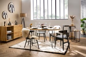Table à manger ovale en bois manguier massif L160 cm VIBES