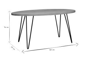 Table à manger ovale en bois manguier massif L160 cm VIBES