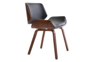 Chaise design noir et bois foncé RUBBENS