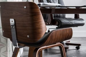 Chaise design noir et bois foncé RUBBENS