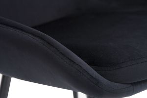 Chaises design noires en tissu velours et métal (lot de 2) HOLO
