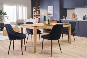 Chaises design noires en tissu velours et métal (lot de 2) HOLO