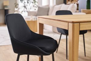Chaises design noires en tissu velours et métal (lot de 2) HOLO