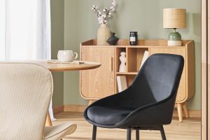 Chaises design noires en tissu velours et métal (lot de 2) HOLO