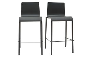 Sgabelli da bar di design impilabili neri H65 cm (set di 2) KUPA