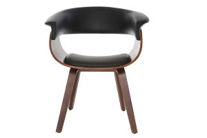Chaise design noir et bois foncé noyer OKTAV