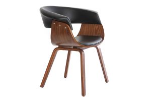 Chaise design noir et bois foncé noyer OKTAV