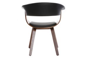 Chaise design noir et bois foncé noyer OKTAV