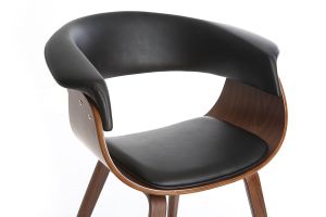 Chaise design noir et bois foncé noyer OKTAV