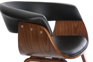 Chaise design noir et bois foncé noyer OKTAV