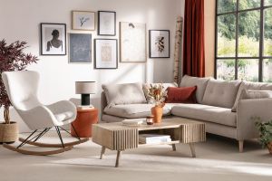 Mesa de centro en mango macizo con puertas correderas ALBA