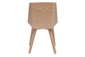Chaise design blanc et bois clair MELKIOR
