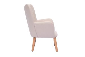 Fauteuil enfant scandinave en tissu rose poudré et bois clair BABY BRISTOL