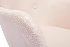 Fauteuil enfant scandinave en tissu rose poudré et bois clair BABY BRISTOL