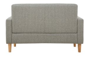 Canapé scandinave 2 places en tissu gris et bois clair MOON