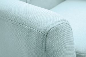 Fauteuil enfant scandinave en tissu menthe à l'eau et bois clair NORKID