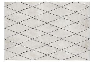 Tappeto rettangolare con motivi a losanghe neri 200 x 300 cm SILAN