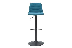 Tabourets de bar réglables en tissu et métal bleu canard (lot de 2) SAURY