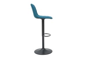 Tabourets de bar réglables en tissu et métal bleu canard (lot de 2) SAURY