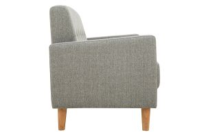 Canapé scandinave 2 places en tissu gris et bois clair MOON