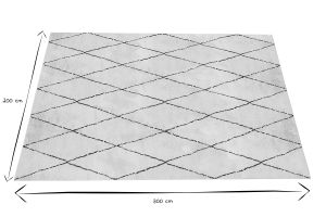 Tappeto rettangolare con motivi a losanghe neri 200 x 300 cm SILAN